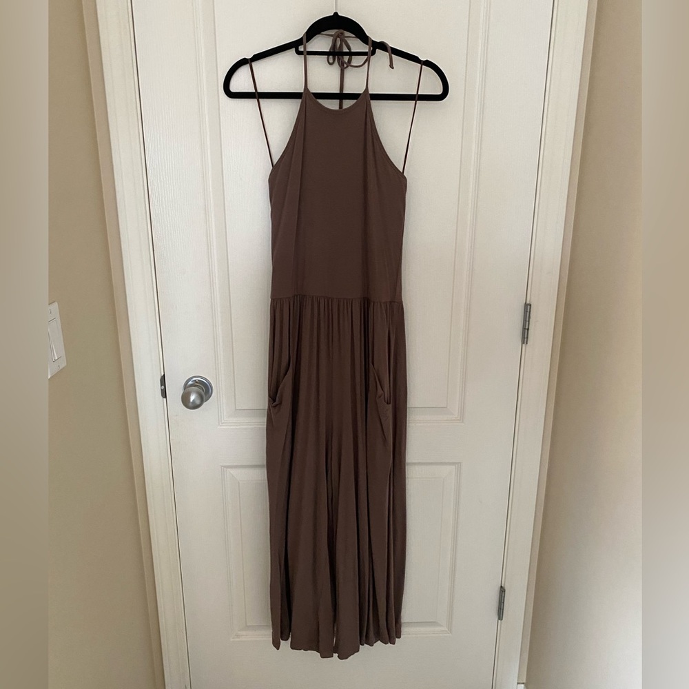Oak & Fort Brown Halter Jumpsuit